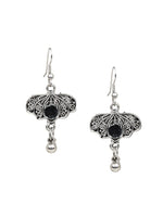 Thumbnail for Cardinal Women Silver-Toned Oxidised Stone Studded & Beaded Heart Shaped Jewellery Set - Distacart