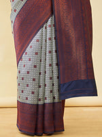 Thumbnail for Soch Grey & Pink Ethnic Motifs Woven Design Zari Saree - Distacart