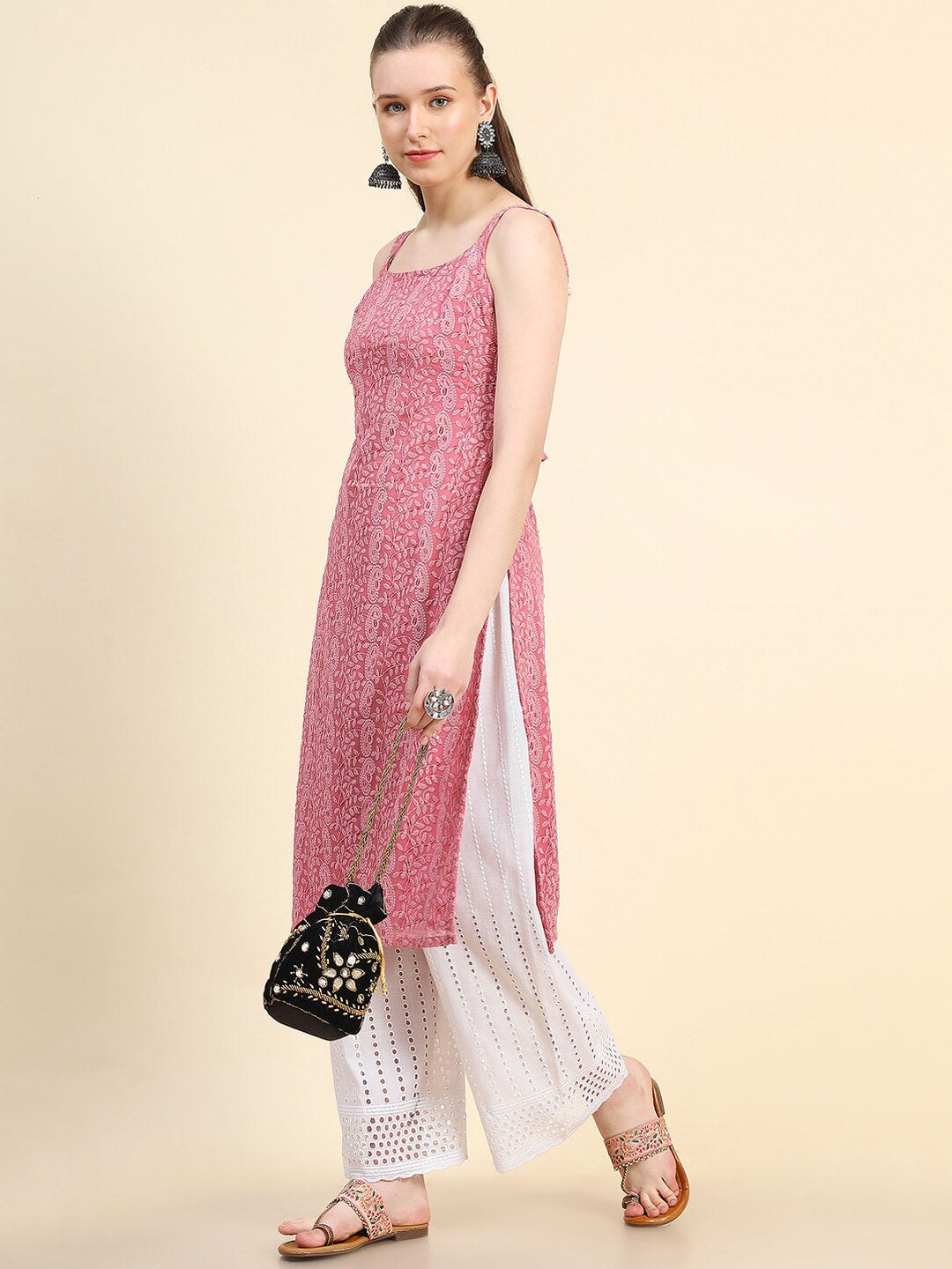 Kalini Ethnic Motifs Embroidered Sequinned Kurta - Distacart