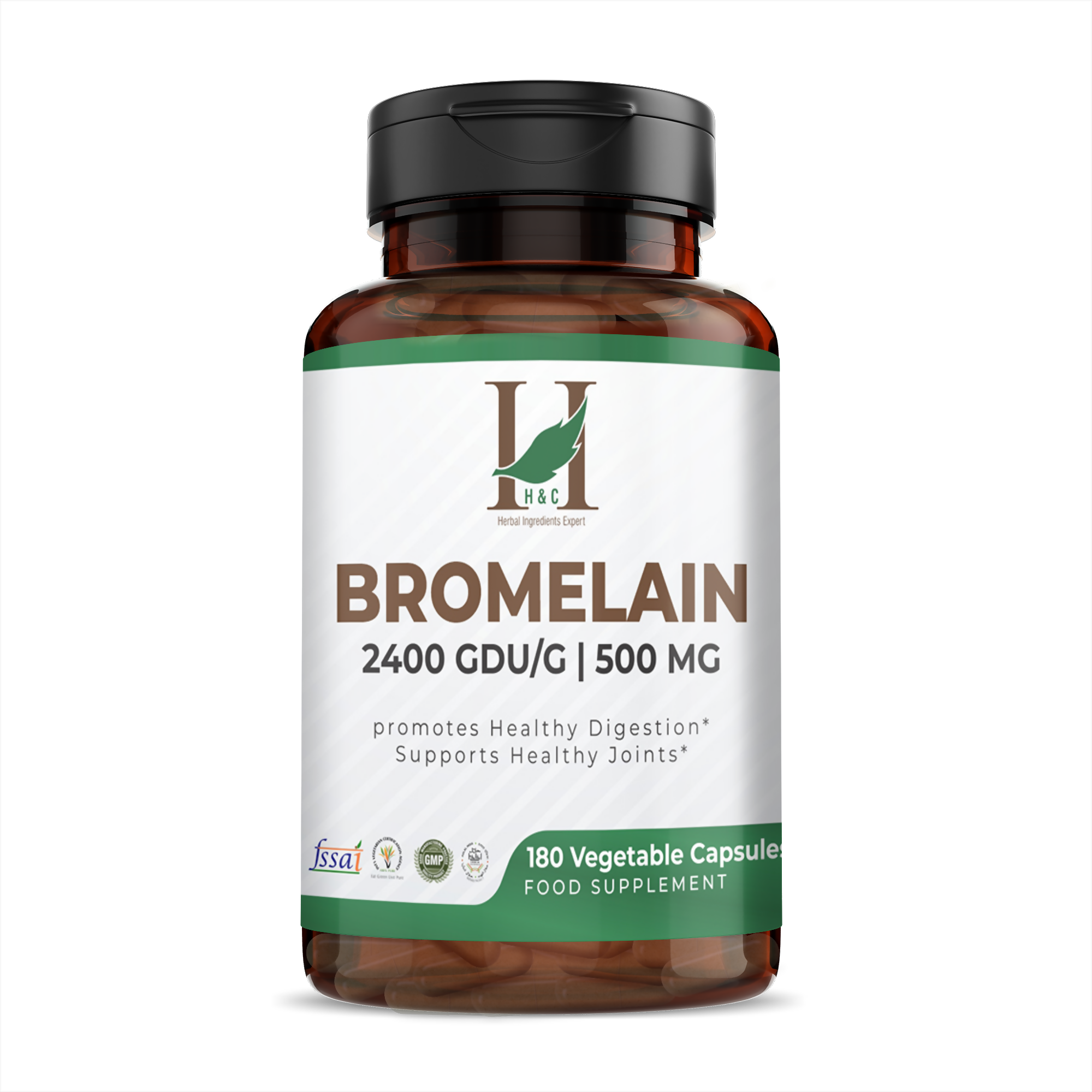 H&C Herbal Bromelain Veg Capsules - Distacart