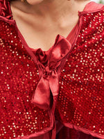 Thumbnail for Tikhi Imli Party Satin Saree With Sequined Cape - Distacart