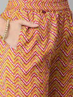 Thumbnail for Kalini Ethnic Motif Printed Notched Neck Gotta Patti Straight Kurta With Trousers - Distacart