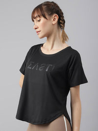 Thumbnail for MKH Typography Printed Drop-Shoulder Sleeves Dri-FIT Sports T-shirt - Distacart