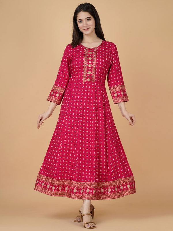 Kalini Ethnic Motifs Checked Anarkali Kurta - Distacart