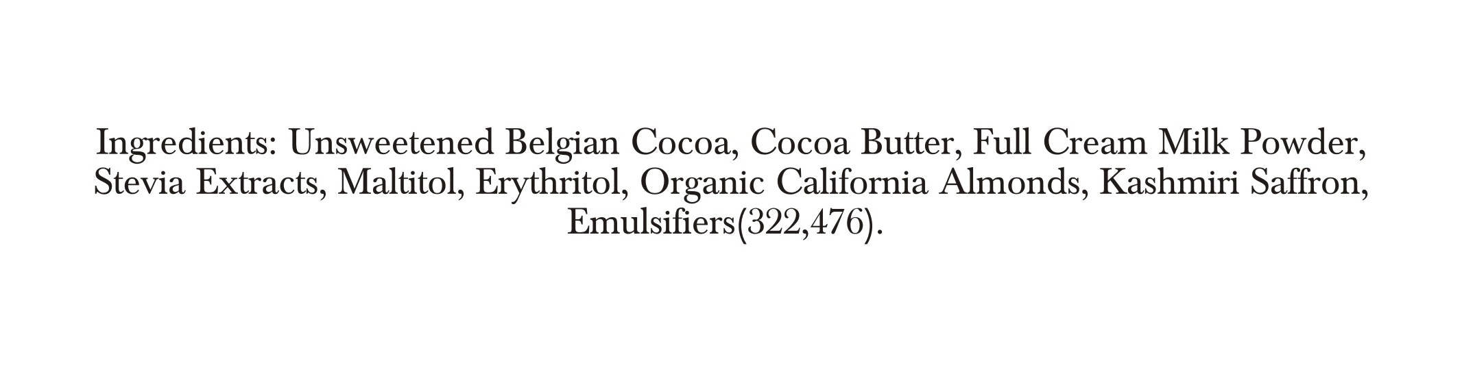 Zevic Belgian Couverture Chocolate with Organic Californian Almonds and Kashmiri Saffron