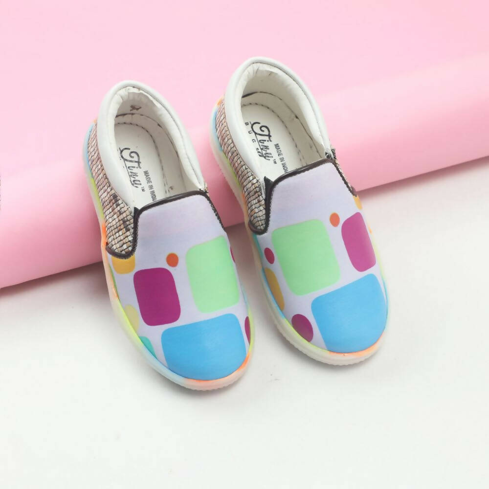 Tiny Bugs Unisex Colorblock Slip Ons Sneakers - Whithe - Distacart