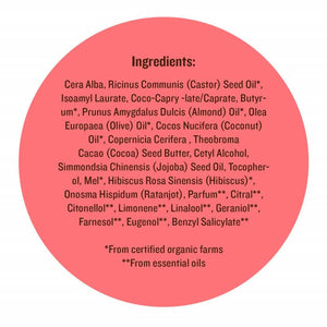 Soultree Hibiscus & Honey With Organic Ghee Lip Balm Ingredients