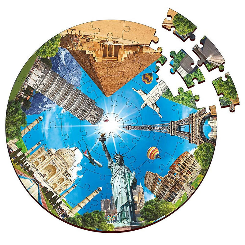 Webby Wooden Seven Wonders of The World Jigsaw Puzzle-60 Pcs - Distacart