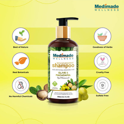 Medimade Wellness Rich Nourishment Shampoo With Olive and Macadamia - Distacart