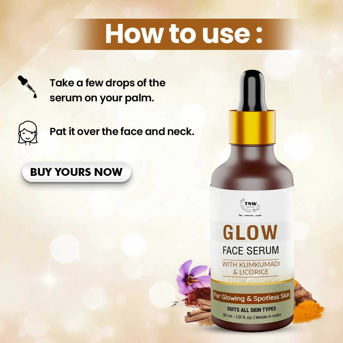 The Natural Wash Glow Face Serum with Kumkumadi & Licorice - Distacart