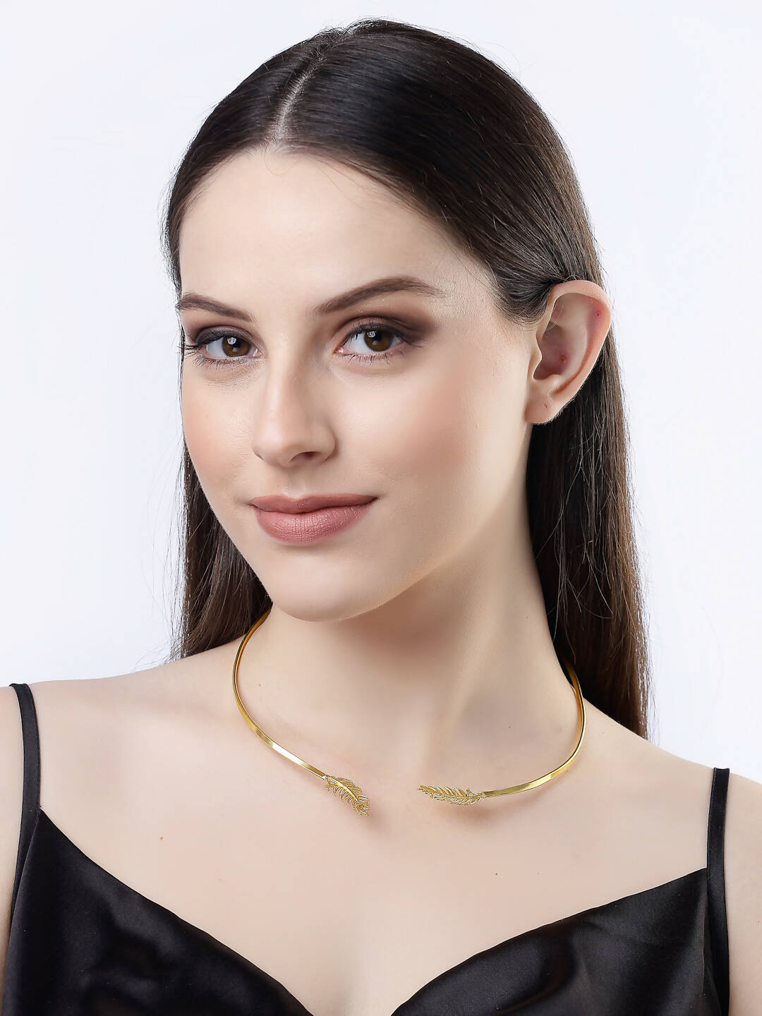 NVR Women Gold-Plated Circular Choker Necklace - Distacart