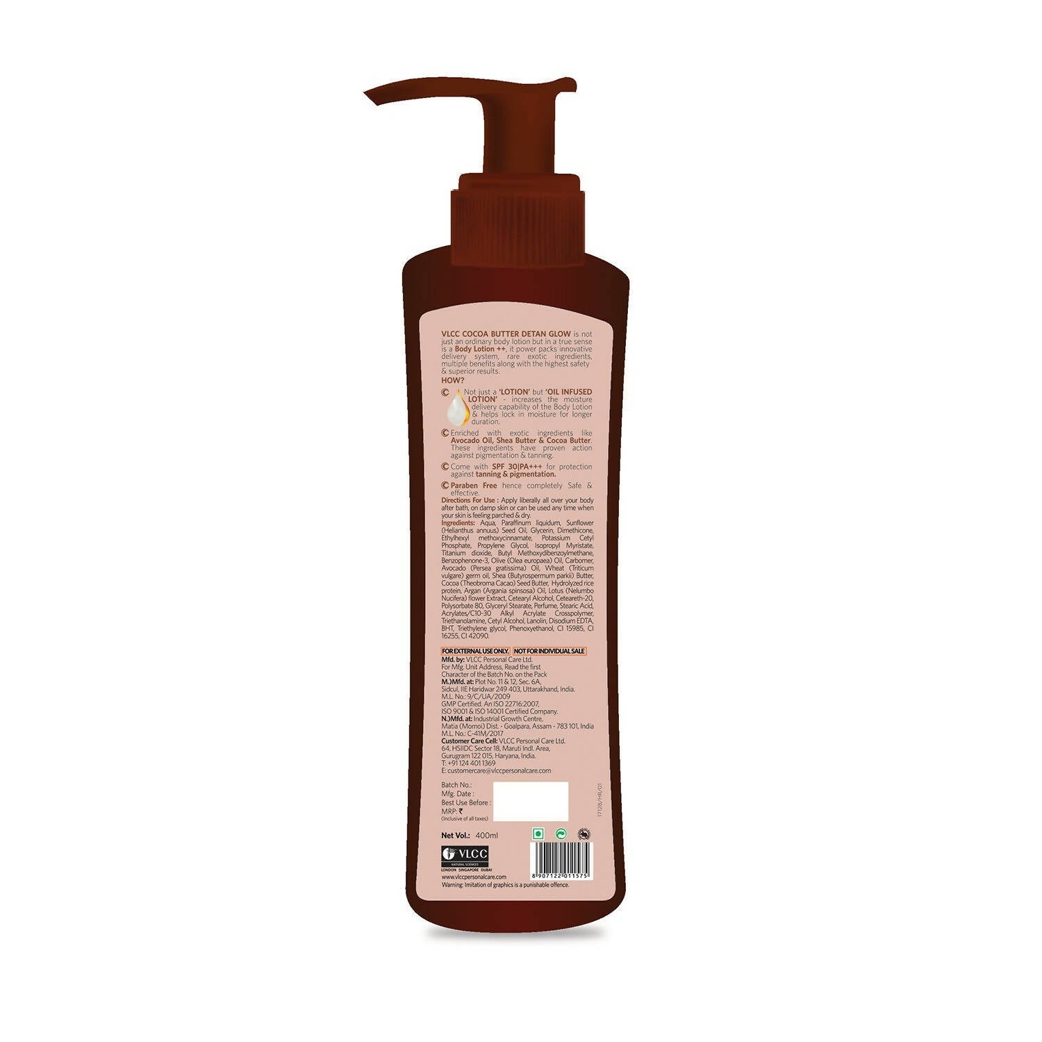 VLCC Cocoa Butter Detan Glow Body Lotion - Distacart