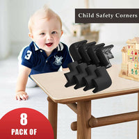 Thumbnail for Safe-O-Kid Set of 8 Corner L Shaped Corner Guards for Kids safety- Black-Small - Distacart