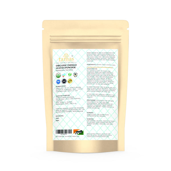 Tamas Pure Ayurveda Superfine Organic Indigo Leaves Powder - Distacart