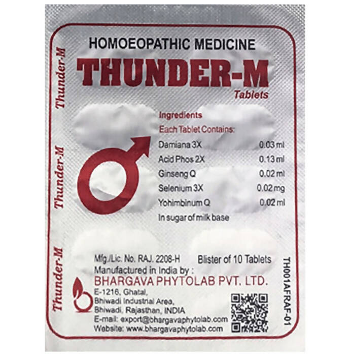 Dr. Bhargava Homeopathy Thunder-M Tablets - Distacart
