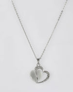 Thumbnail for VOJ Women Stainless Steel Sliver-Plated Beads Chain with Double Heart-Shape Pendant - Distacart