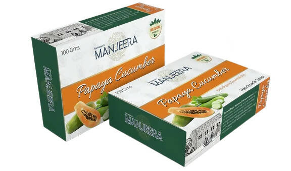 Manjeera Papaya Cucumber Hand Made Soap - Distacart