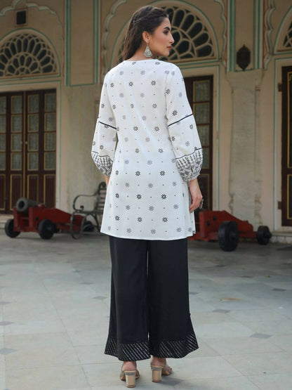 Juniper Women's White Rayon Staple Printed Straight Clothing Set - Distacart