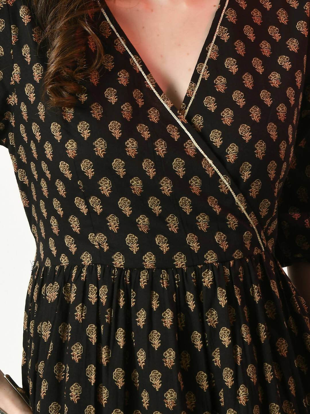 Myshka Women's Black Floral Printed Empire Dress - Distacart