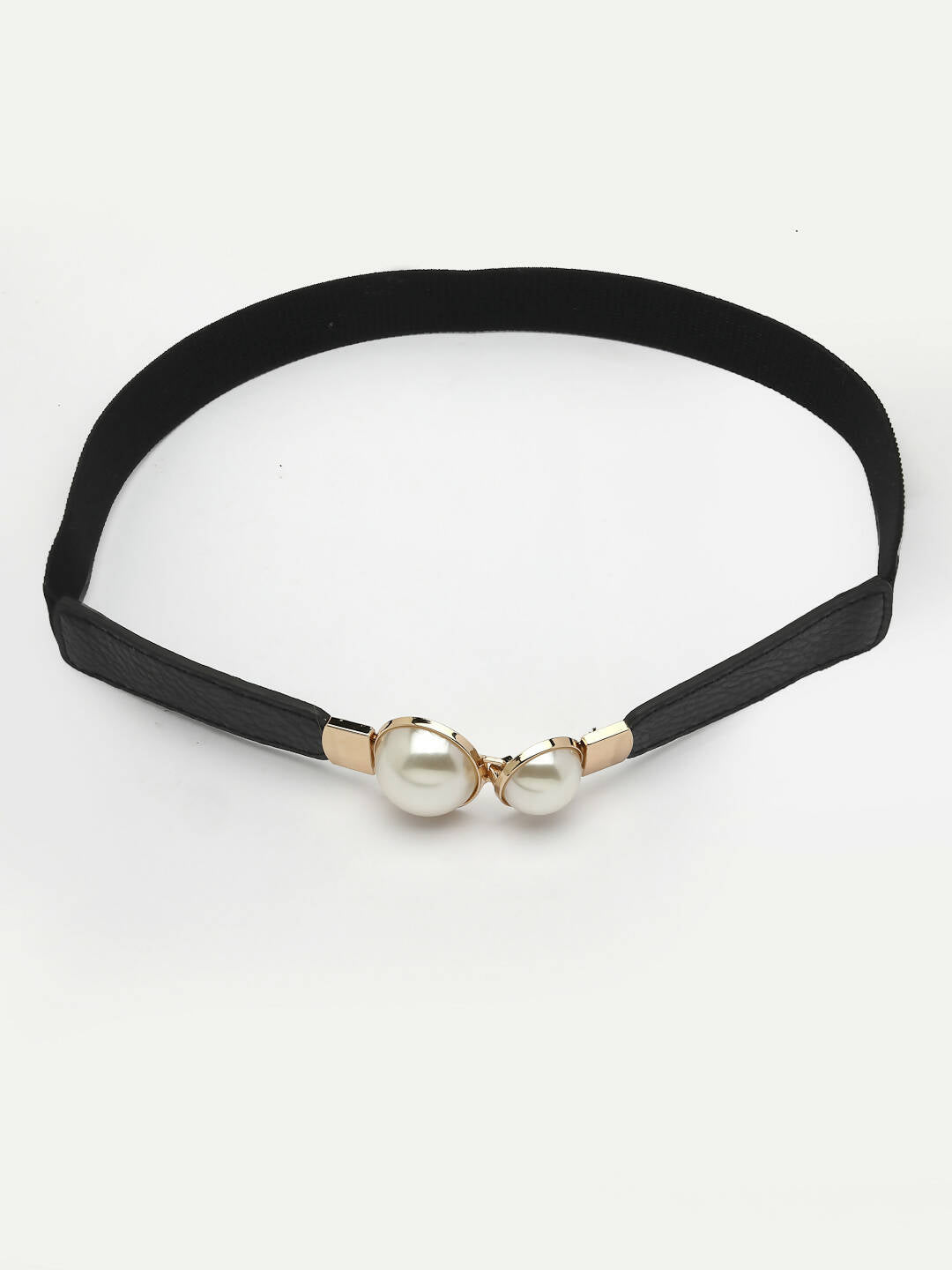 NVR Women Circular Black Stretchable Leather Belt - Distacart