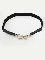 Thumbnail for NVR Women Circular Black Stretchable Leather Belt - Distacart