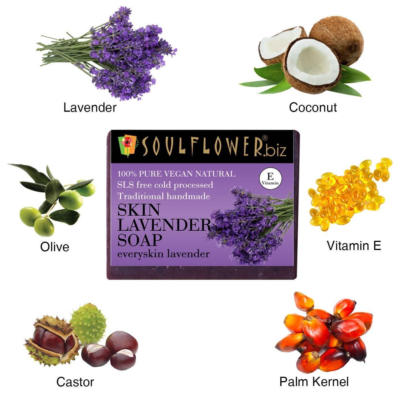 Soulflower Lavender Handmade Soap with Real Lavender - Distacart