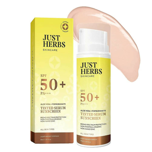 Just Herbs Tinted Serum Sunscreen SPF 50+ - Distacart