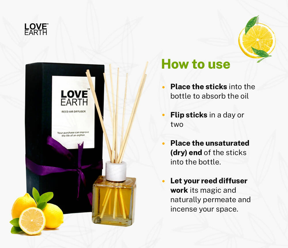 Love Earth Reed Diffuser- Lemon - Distacart