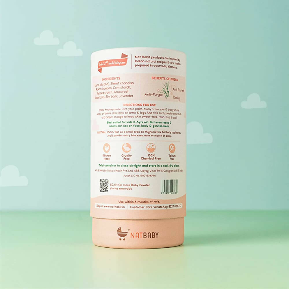 Nat Habit Shwet Chandan Kusha Baby Powder - Distacart