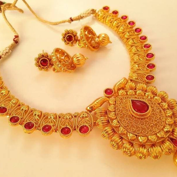 Pink Kemp Necklace Set For Wedding