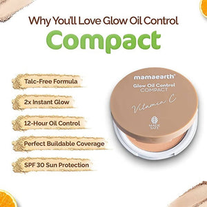 Mamaearth Glow Oil Control Compact With SPF 30 (Nude Glow)