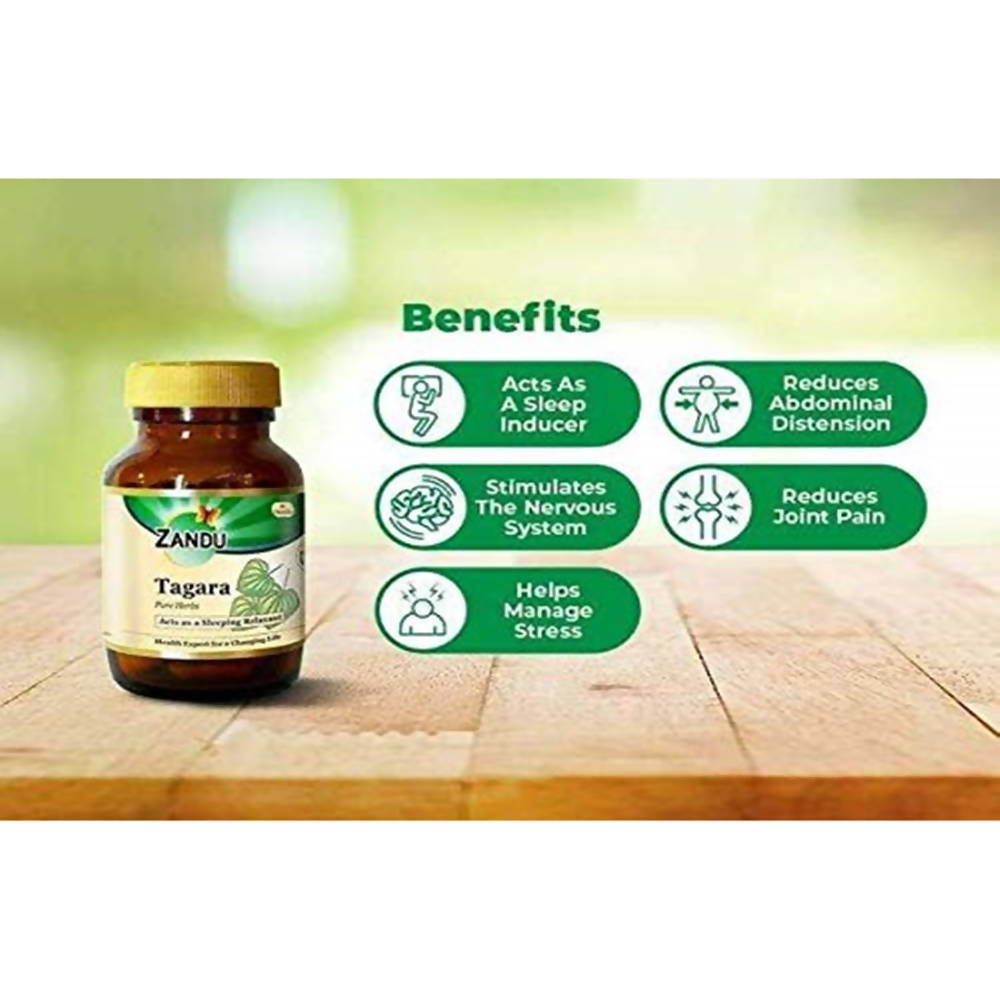 Zandu Tagara Pure Herbs Capsules - Distacart