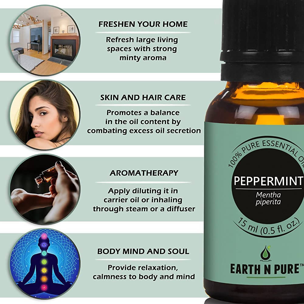 Earth N Pure Essential Oils (Tea Tree, Lavender, Eucalyptus, Peppermint & Lemongrass)