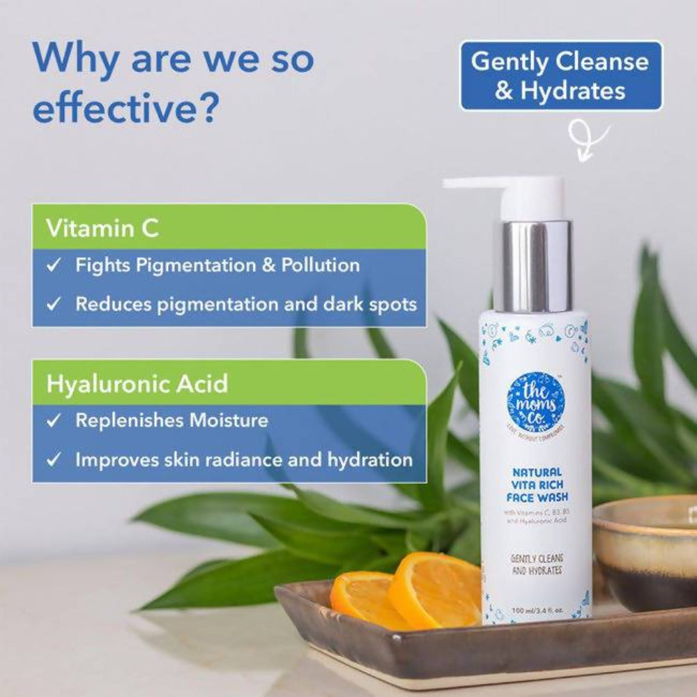 The Moms Co Natural Vita Rich Face Wash (100 Ml) - Distacart
