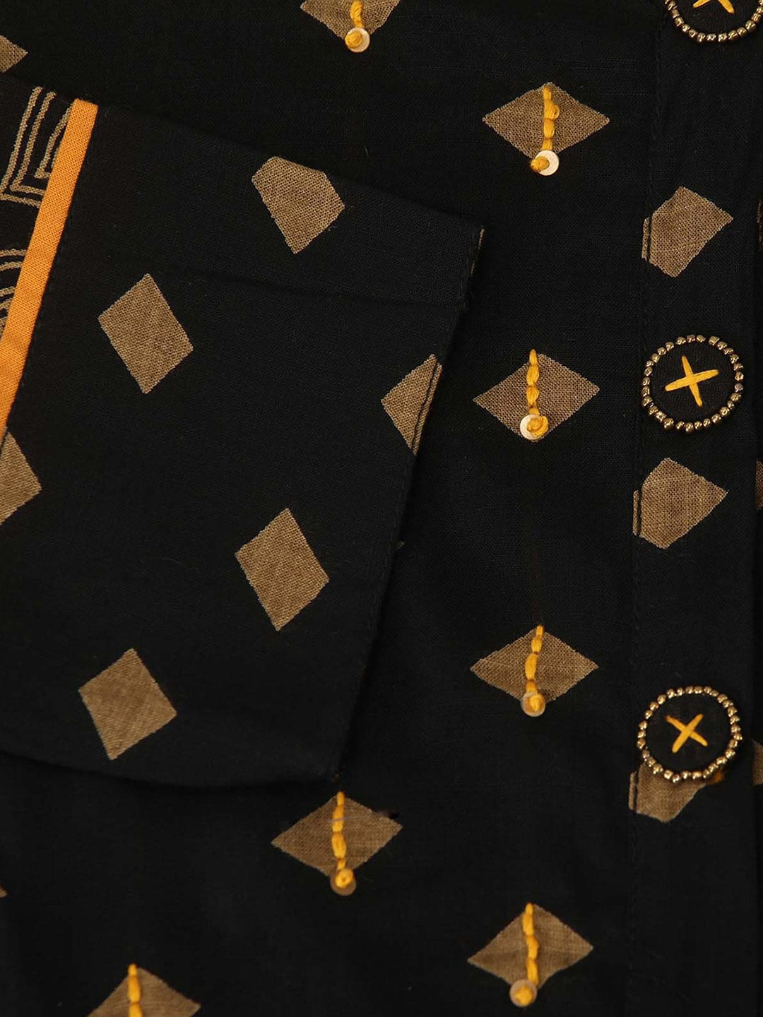 Kalini Black Ethnic Motifs Thread Work Kurta - Distacart