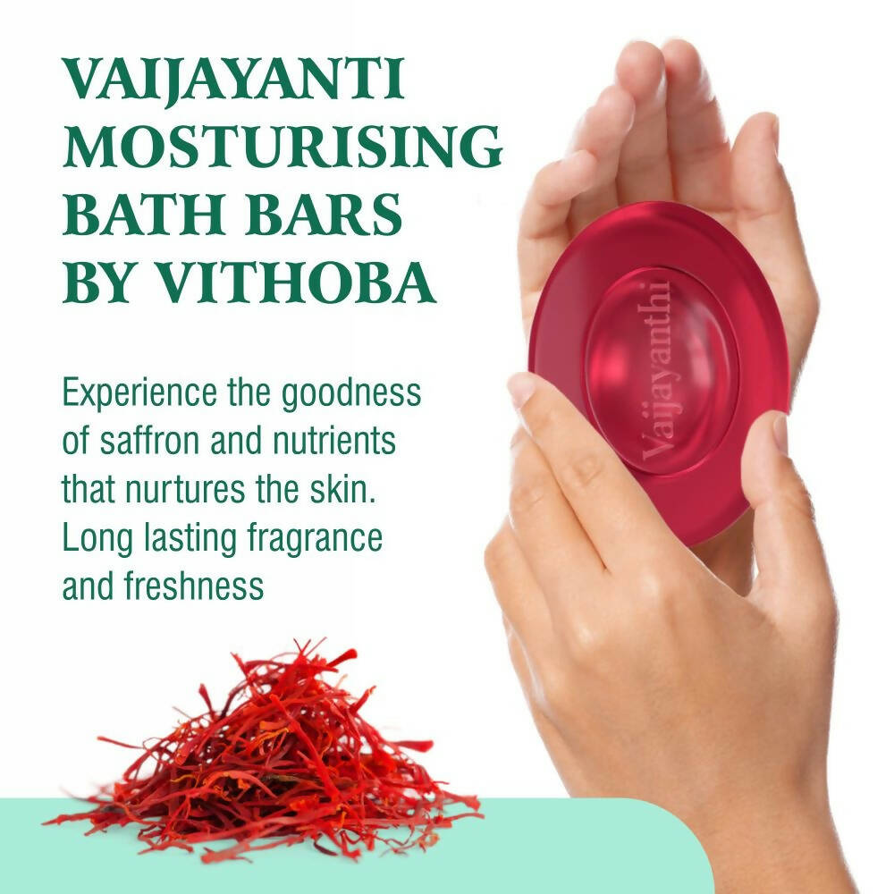 Vithoba Ayurvedic Vaijayanthi Handcrafted Saffron Soap Bar - Distacart