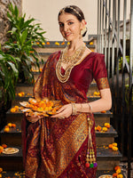 Thumbnail for Kalini Woven Design Zari Patola Saree - Distacart