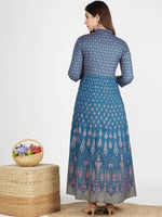 Thumbnail for Kalini Women Blue Ethnic Motifs Printed Anarkali Kurta - Distacart