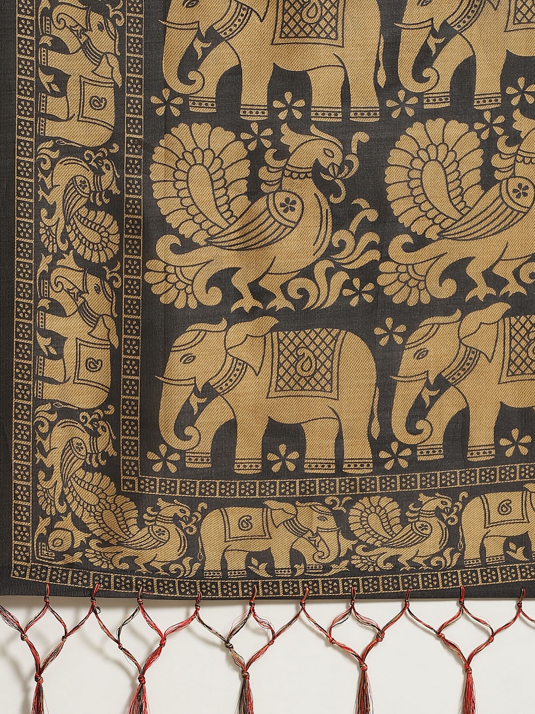 Saree Mall Red & Beige Printed Bhagalpuri Saree - Distacart