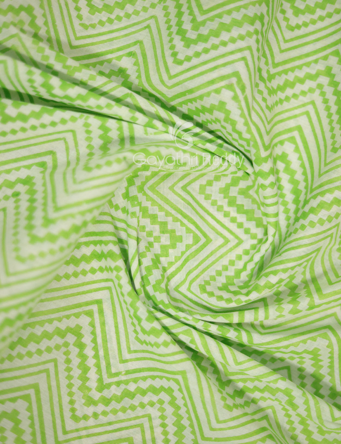 Light Green Colour Combo With Waves Print Pure Mulmul Cotton Saree By Gayathri Reddy Designer Studio - Distacart