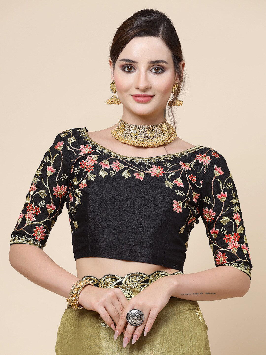Kalini Floral Embroidered Saree - Distacart