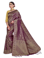 Thumbnail for Vardha Women'S Kanchipuram Raw Silk Saree With Unstitched Blouse Piece