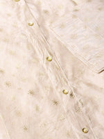 Thumbnail for Juniper Womens Beige Chanderi Foil Print Kurta - Distacart