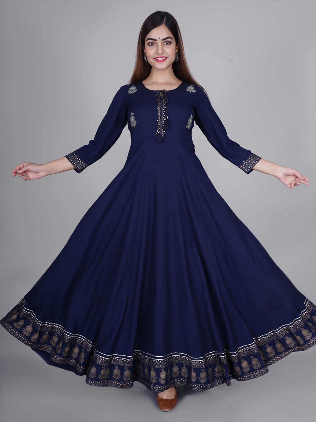 Kalini Women Blue Printed Anarkali Kurta - Distacart