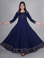 Thumbnail for Kalini Women Blue Printed Anarkali Kurta - Distacart