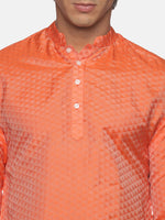 Thumbnail for Sethukrishna Mens Orange Kurta with Pyjamas - Distacart