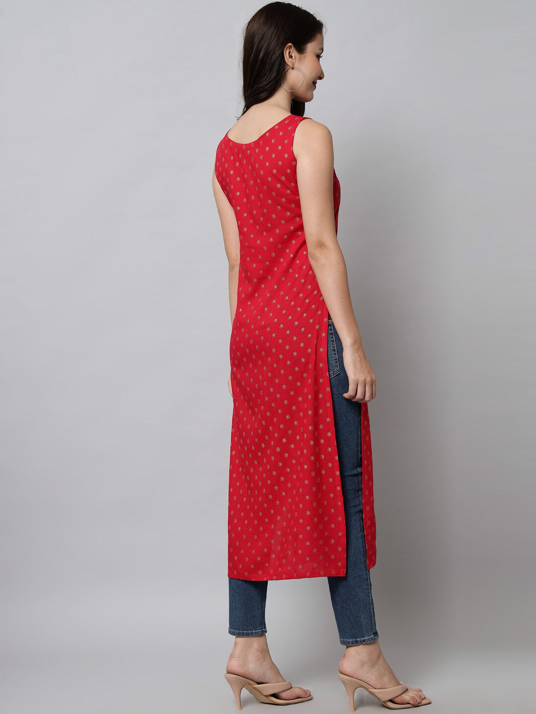 Kalini Women Pink Geometric Printed Kurta - Distacart