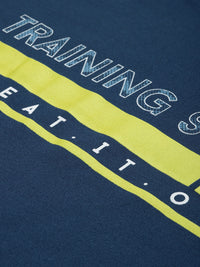 Thumbnail for HRX By Hrithik Roshan Training Men Blue Rapid-Dry Typography Training Tshirts - Distacart