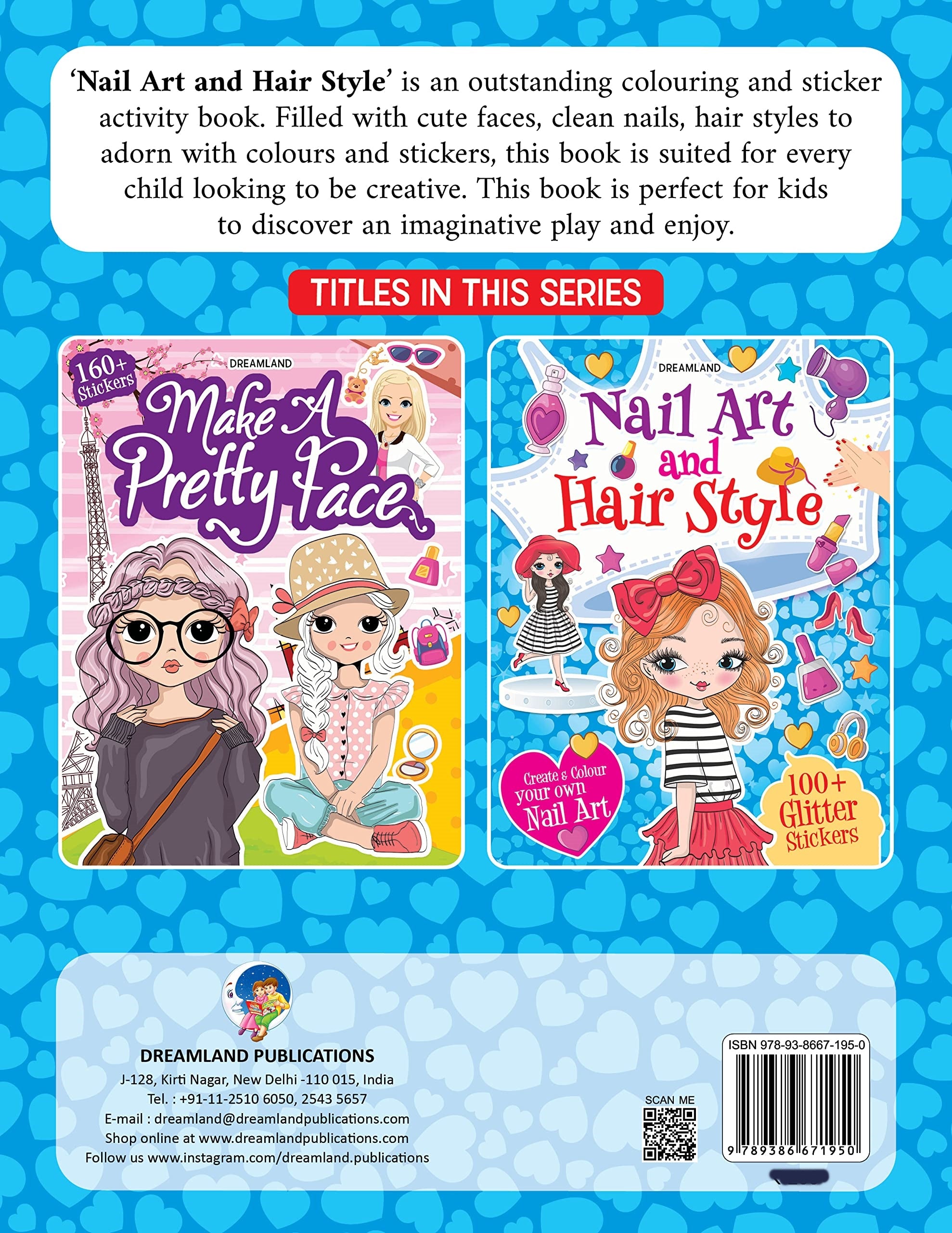 Dreamland Nail Art and Hair Style- Create and Colour Your Own Nail Art with 150 Glitter Stickers - Distacart