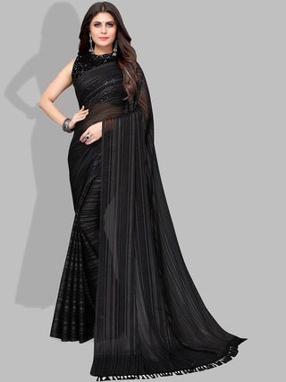 Kalini Striped Poly Georgette Saree - Distacart